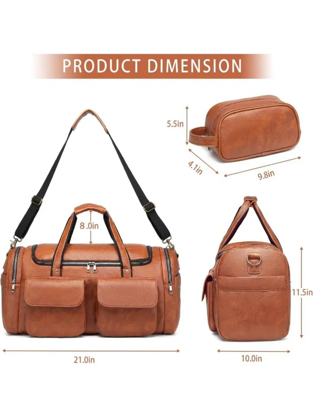 Large Waterproof Travel Duffel Bag with Shoe Compartment - Perfect for Gym